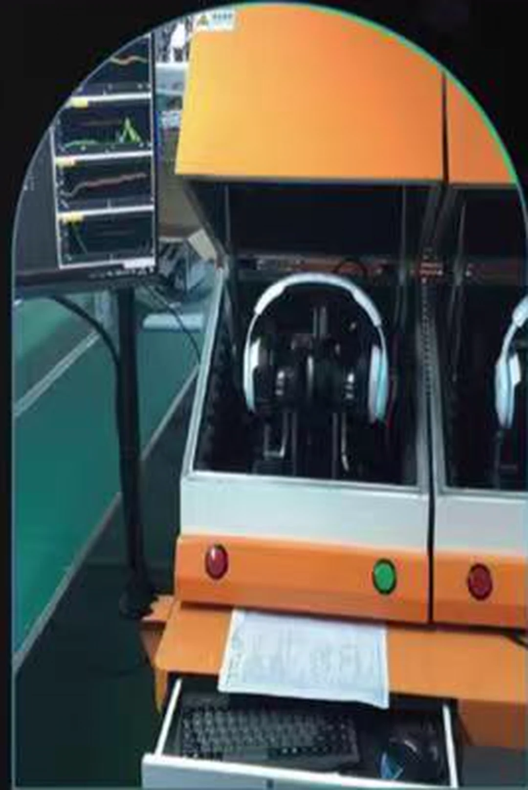 Headset test machine with two test stations